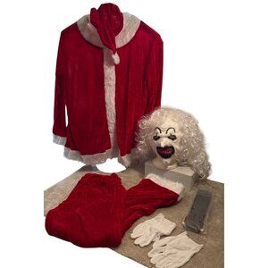 Scary Art Clown Santa Haloween Costume Cosplay Outfit Mask Accessories Size Med